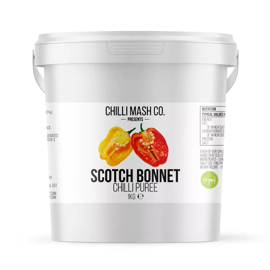 Scotch Bonnet Chilli Mash 1kg - Chilli Mash Company - Very Hot Chilli Puree/Paste